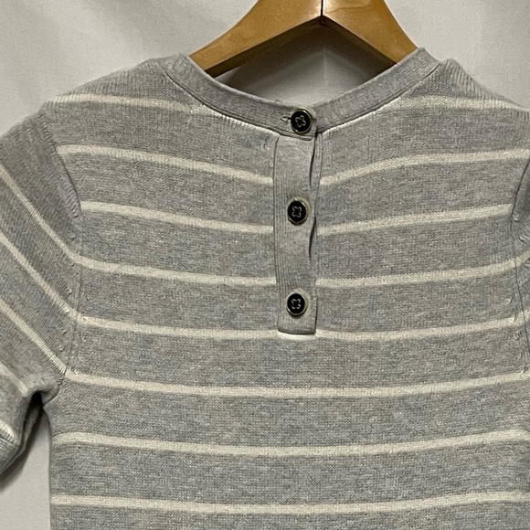 Banana Republic Grey Striped Knit Sweater Dress Short Sleeve Size XS - Picture 7 of 13
